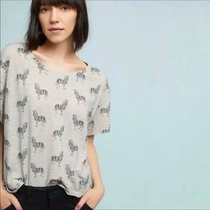 Anthropologie Postmark Zebra tshirt